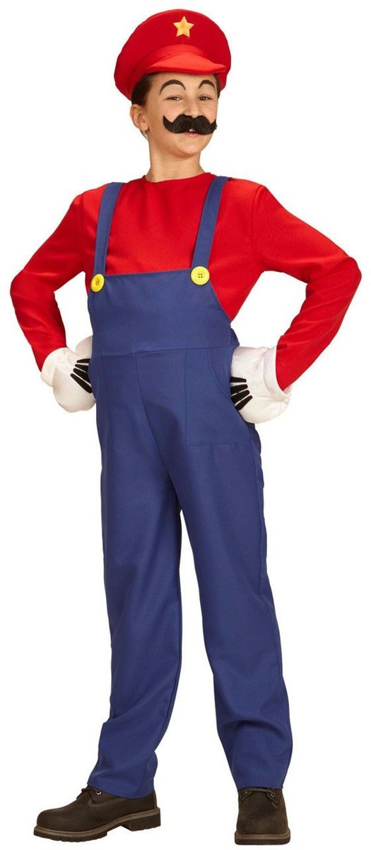 Super Mario Bros Kostuum | Super Loodgieter Mario | Jongen | Maat 116 | Carnaval kostuum | Verkleedkleding